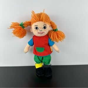 Vintage Pippi Longstocking 8” Plush Doll Micki Astrid Lindgren